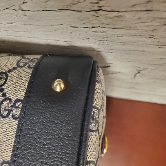 Vintage GUCCI GG Supreme Monogram Ophidia GG Blue Boston Bag #2390069 - Picture 11 of 16
